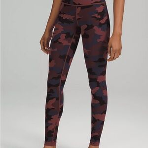 Lululemon Wunder Train High-Rise Pant 25” Adjustable waist camo women’s size 4